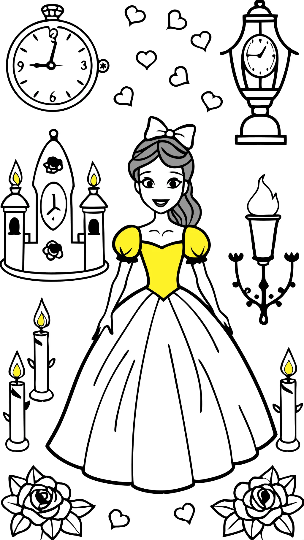 Página para colorear de Belle Princess